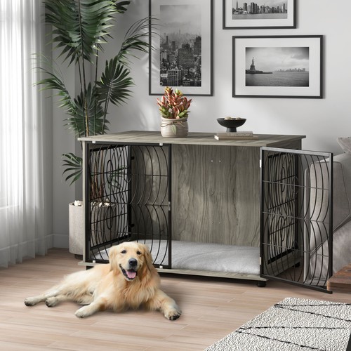 Pawhut dog crate furniture - dog, end