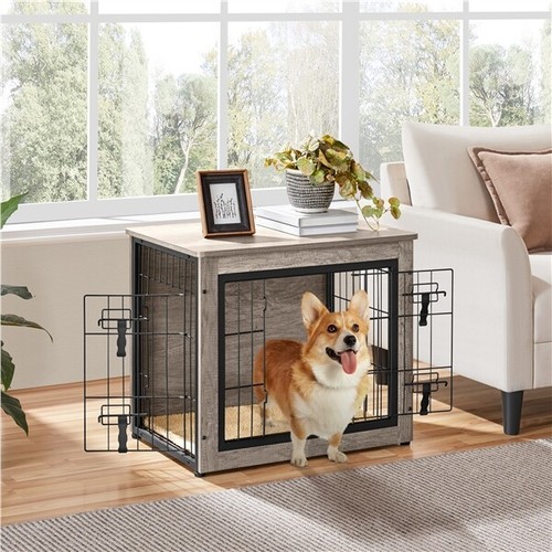 Dog crate furniture end table - crate,