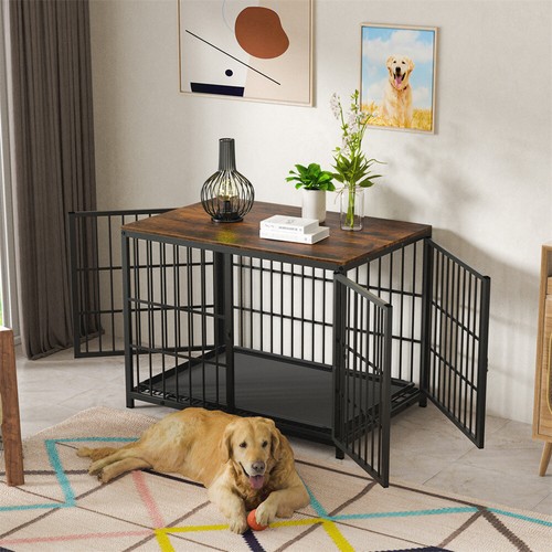 Large wooden dog - wooden, end